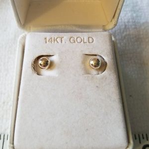 14KT gold ball earrings